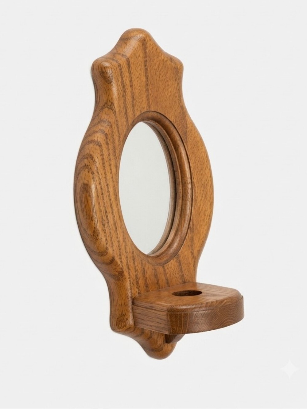 Vintage Wood Products Duluth MN Mirror Wall Sconce Candle Holder Oak Cottagecor